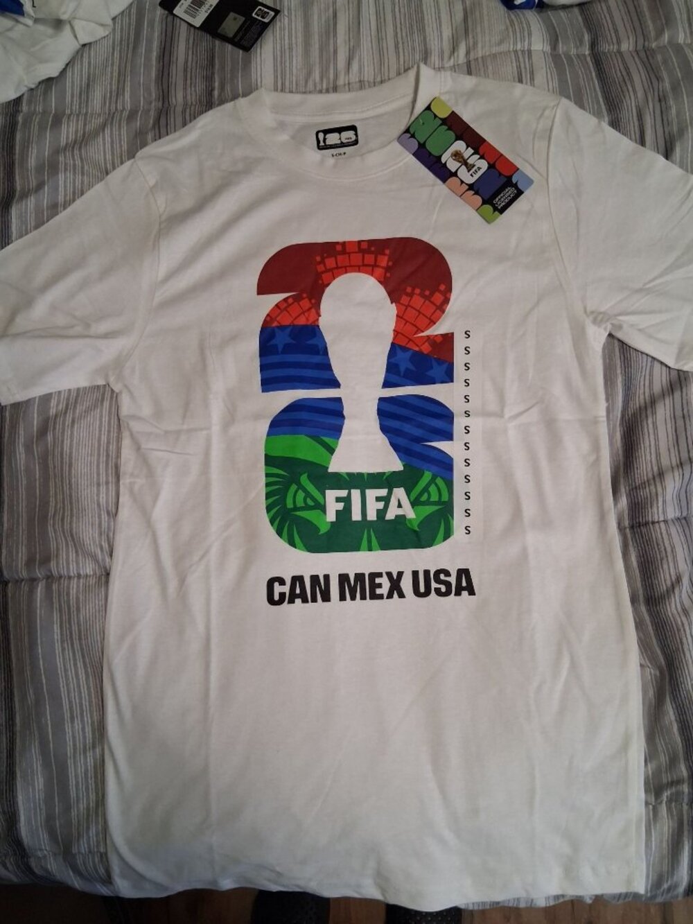 NWT FIFA World Cup 2026 100% Cotton T-Shirt White Size Small MSRP $19.99